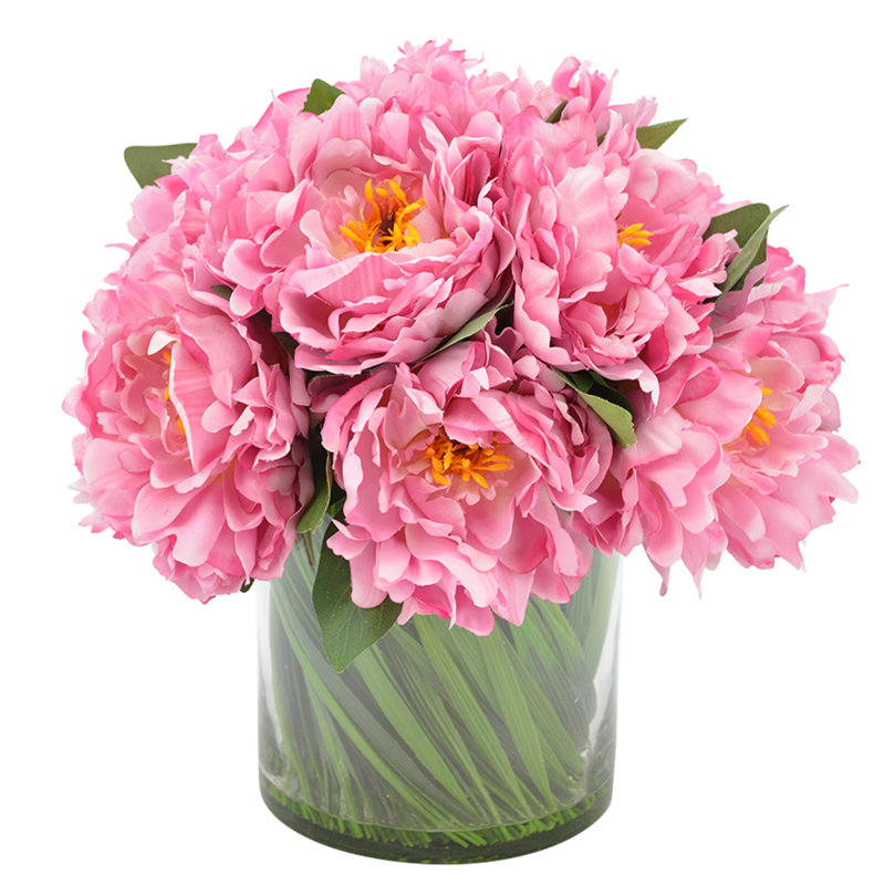 Creative Displays, Inc. Peony Arrangement In Glass Vase & Reviews